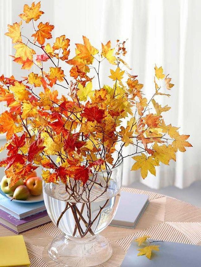 Autumn Leaves In Glass