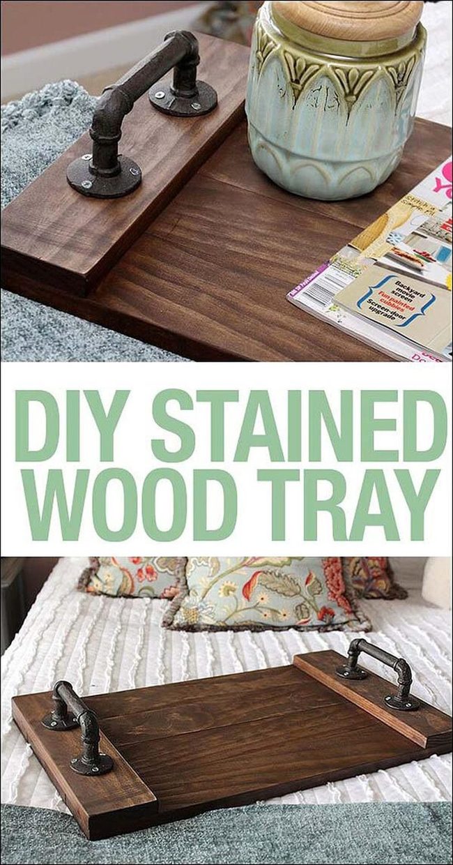 Handmade Wood Tray Centerpiece