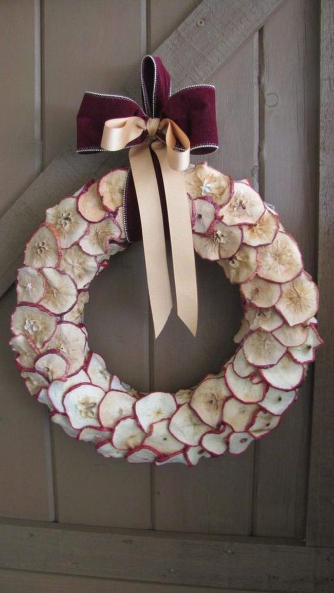 Crimson Apple Wreath With Seeds