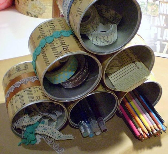 Stacked Musical Tin Organizers