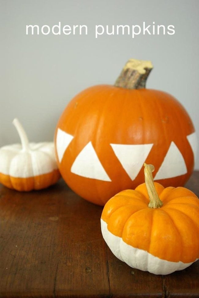 White Geometric Pumpkins Modern