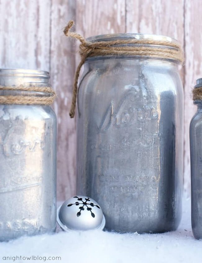Silver-Lined Glass Jars Sparkle