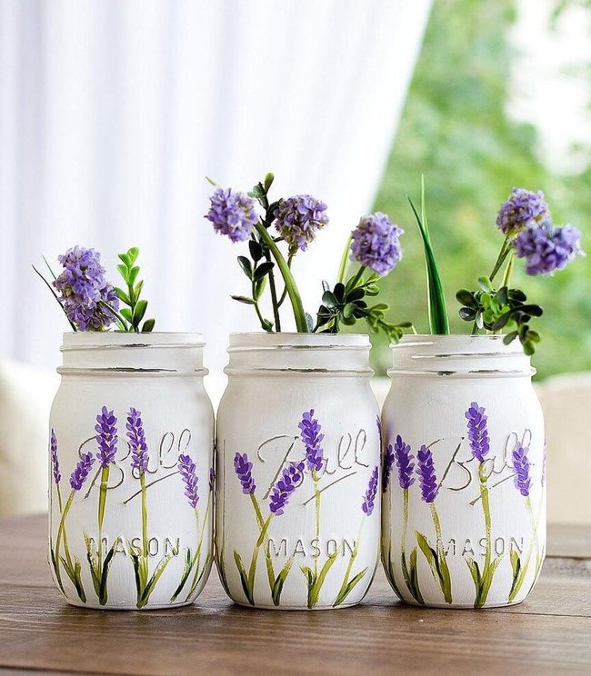 Distressed Purple Lavender Jars