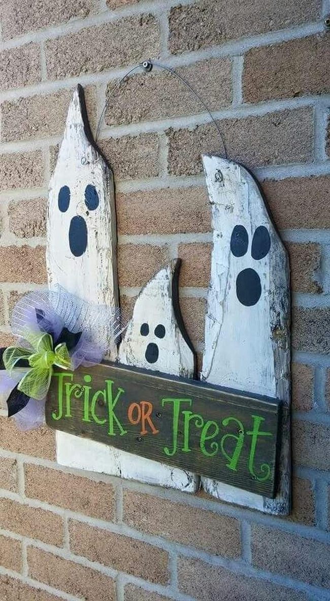 Bright Painted Wooden Ghosts