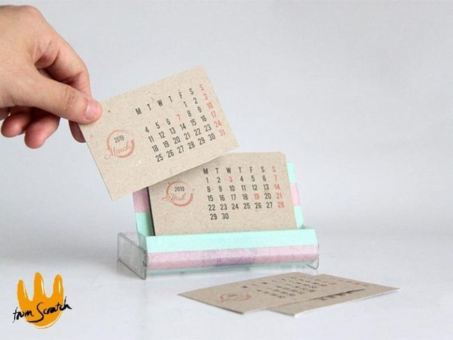 Minimalist Calendar Cards With Soft Pastel Edges