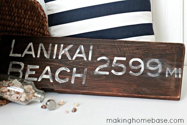 Driftwood Signs And Navy Stripes