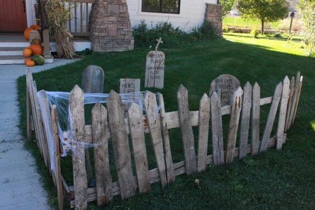 Gravestones And Silver-Gray Wood