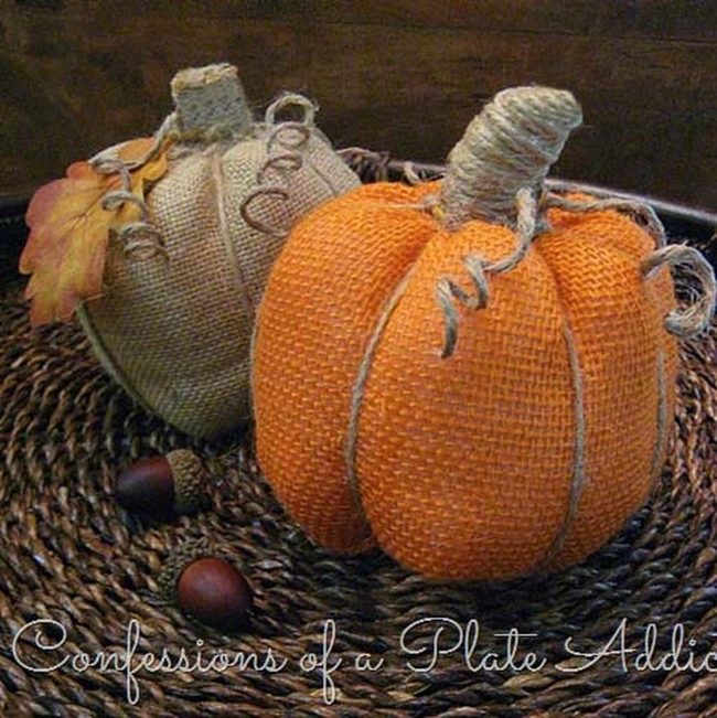 Oversized Burlap Pumpkins No Sewing