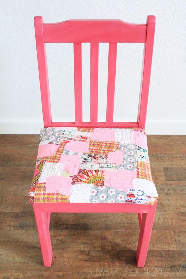 Pink Wood Chair Patchwork Joy
