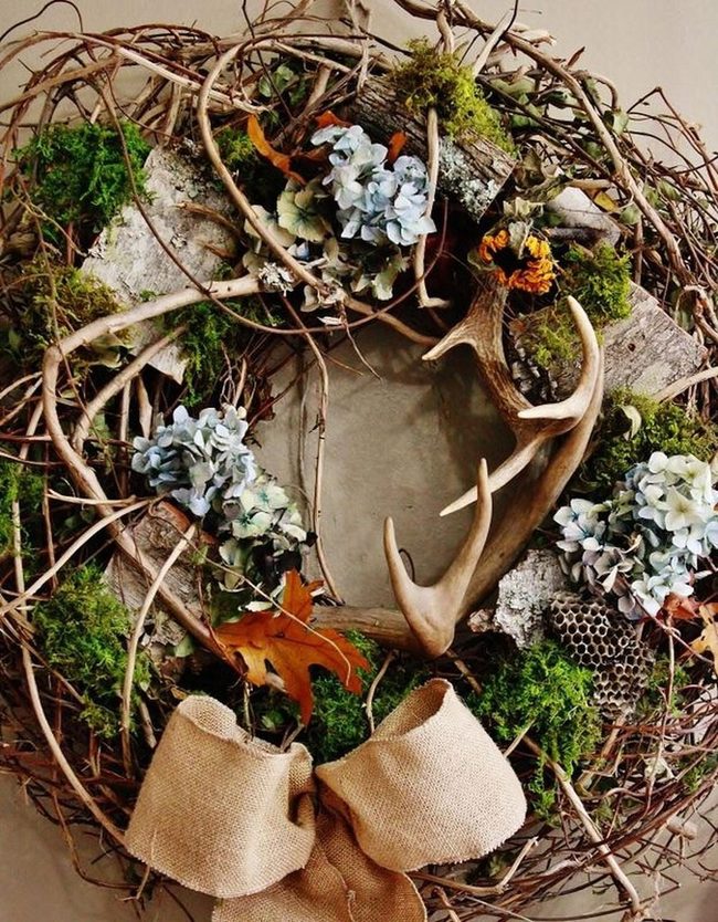 Antlers And Moss Woodland Wreath