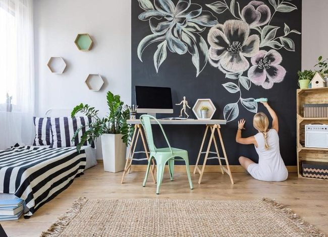 Chalkboard Black Walls Interactive