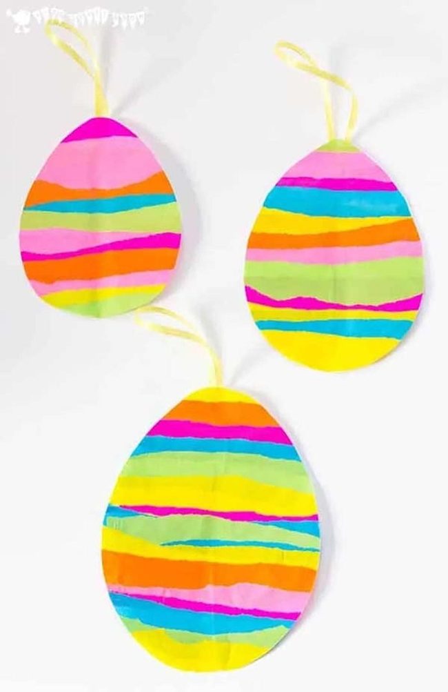 Tissue Paper Rainbow Easter Eggs