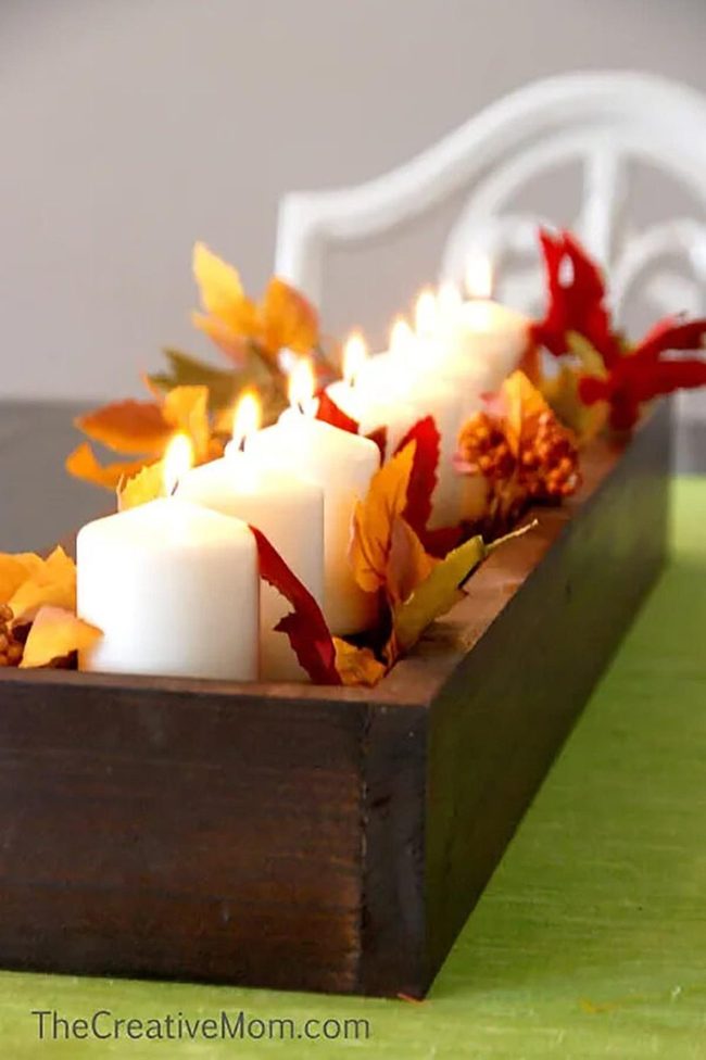 Wooden Pumpkin Table Centerpiece