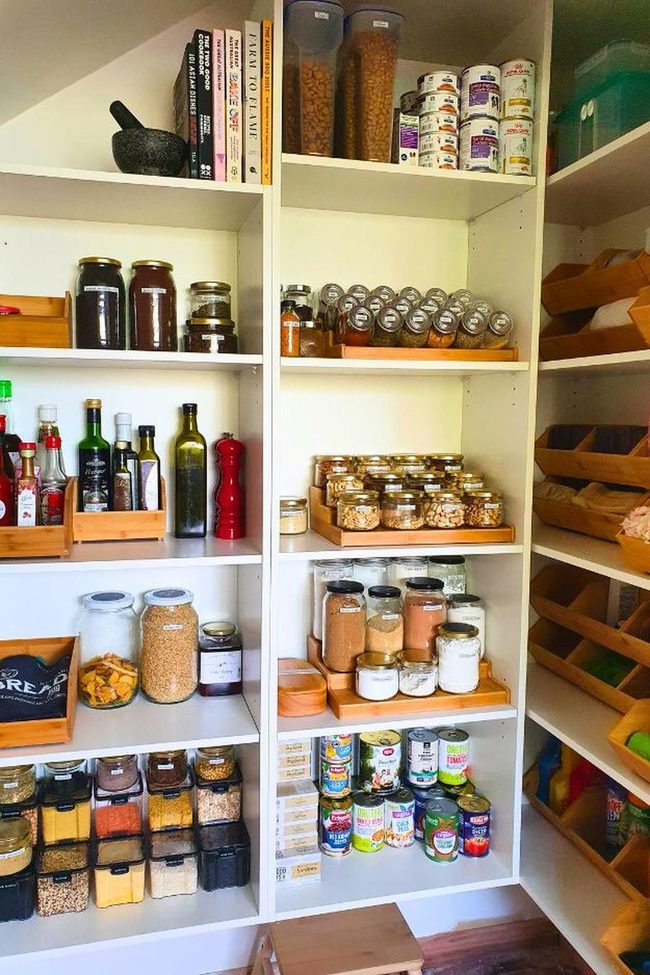 Glass Jars Understated Wallpaper Cottage Pantry