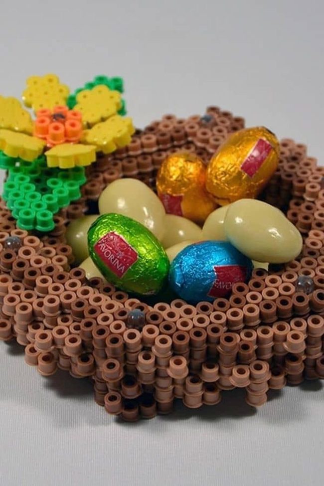 Colorful Beads Forming Woven Nest