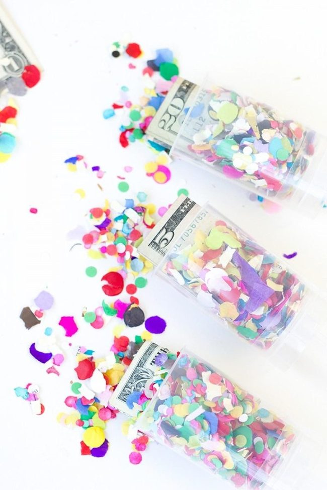 Transparent Tubes Colorful Cash Confetti