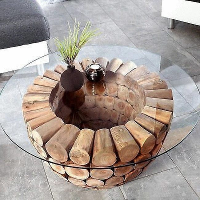 Stacked Firewood Garden Statement