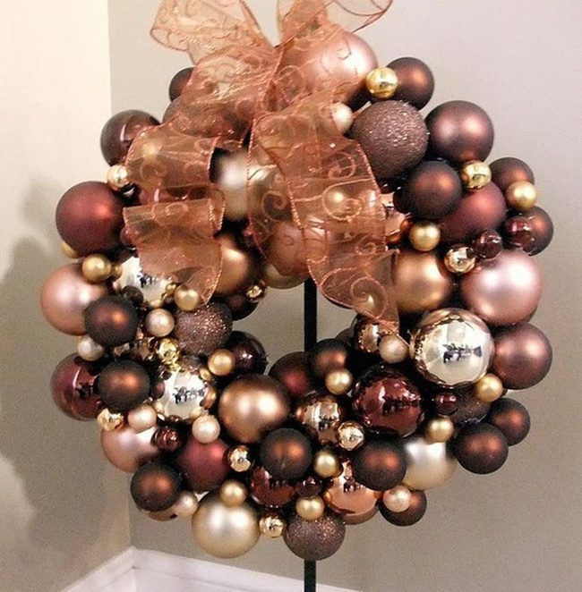 Metallic Ornaments On Black Stand