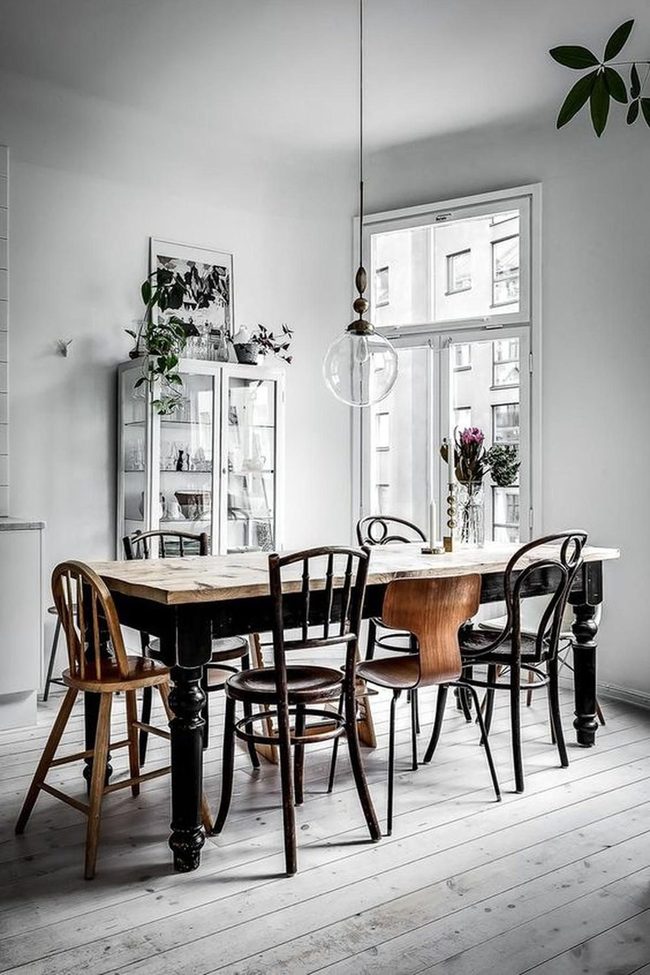 Dark Wood Tables With Natural Light