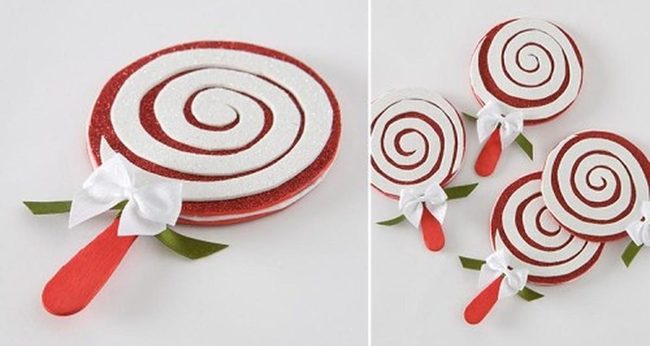 Red And White Swirl Lollipops