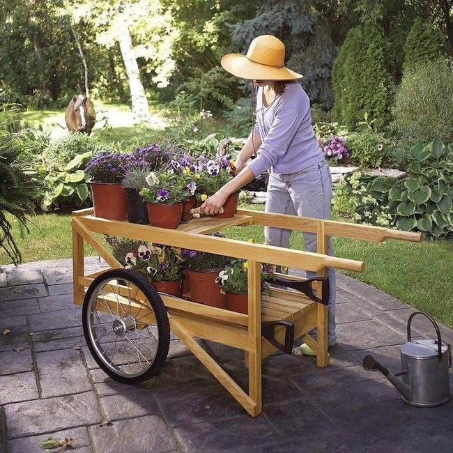 Handmade Wooden Garden Cart