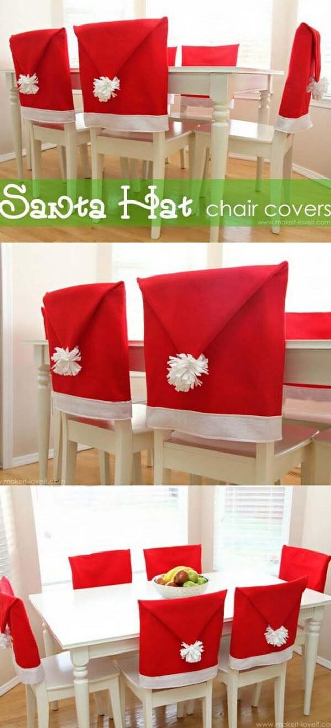 Red Pom-Pom Chair Hats