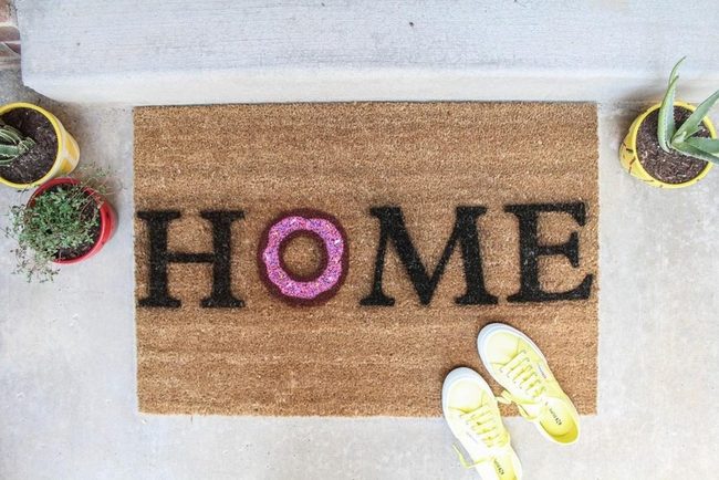 Pink Donut Home Welcome Mat