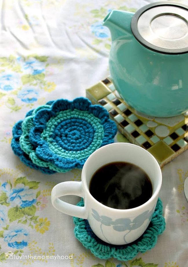 Handcrafted Blue Green Coasters