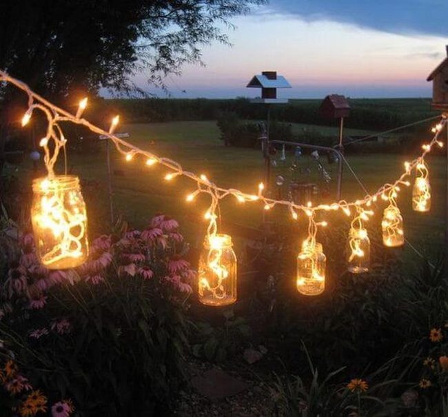 Glowing Jars Soft Flowers Night
