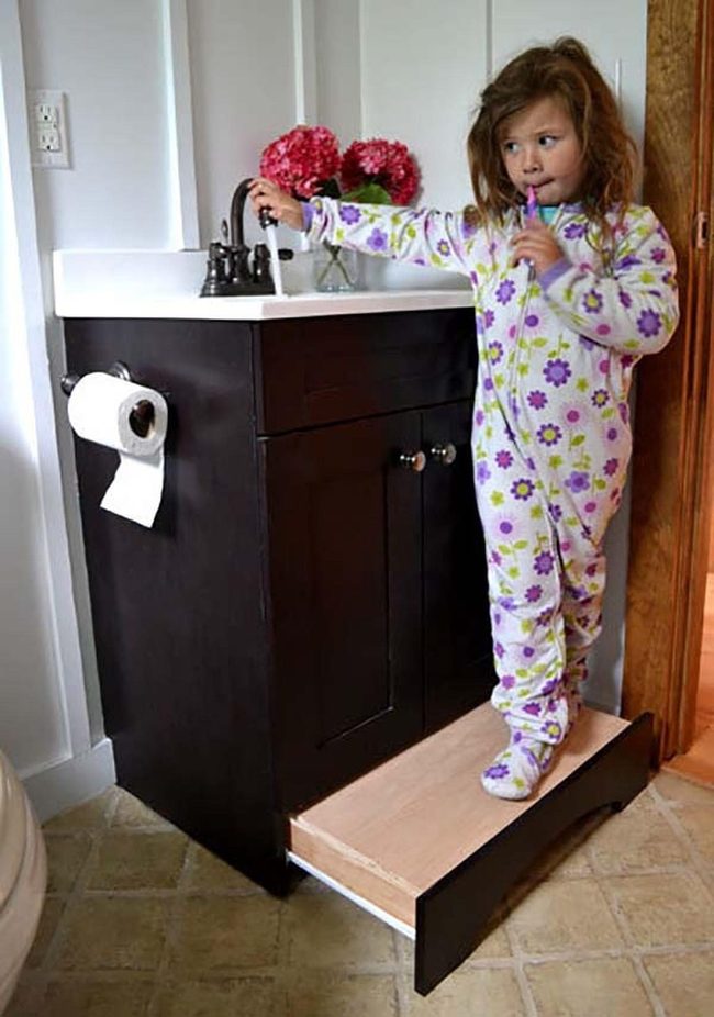 Hidden Step Drawer Maximizes Space
