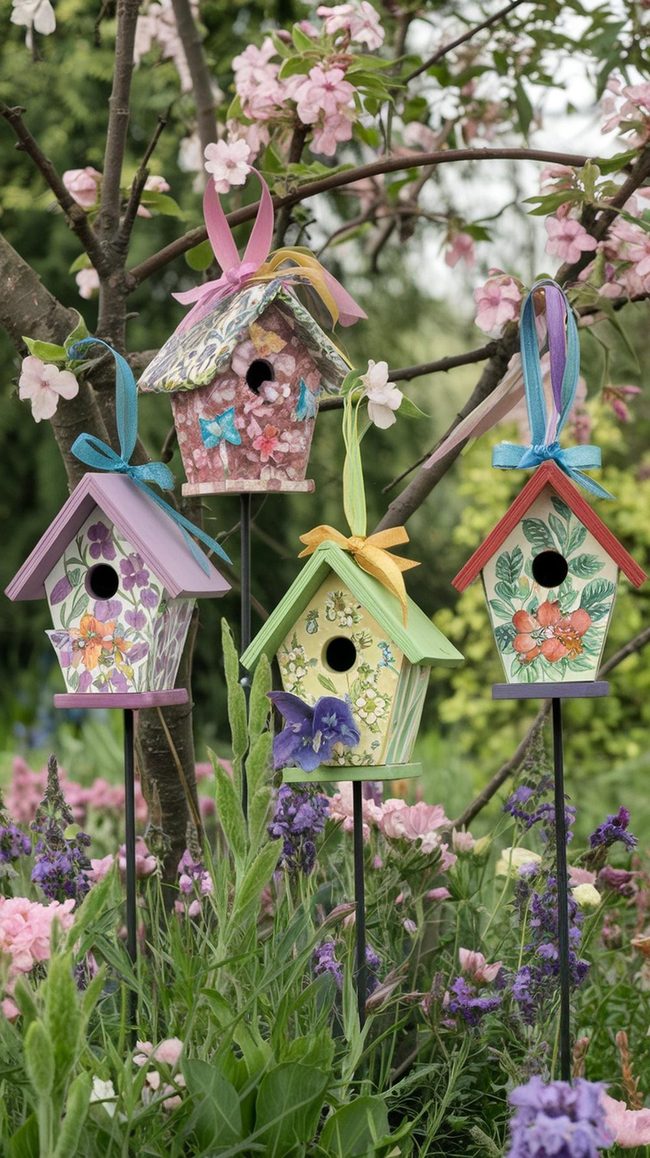 Pastel Birdhouses Spring Outdoor