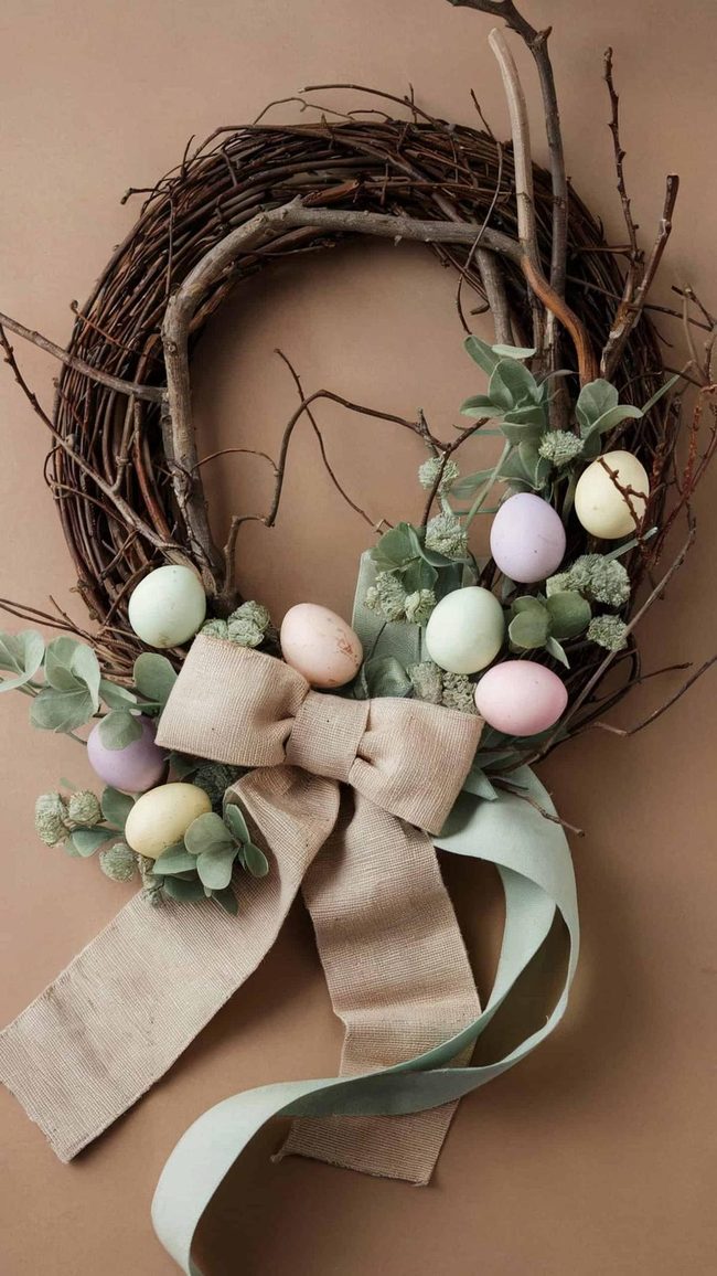 Pastel Ribbon Easter Wreath