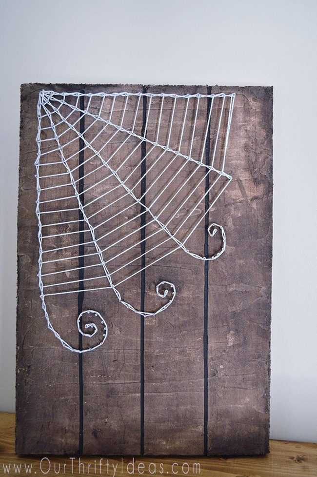 Black Lines Through Wood And Web