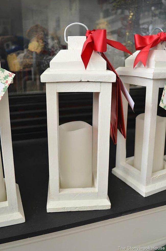Creamy White Wooden Lanterns