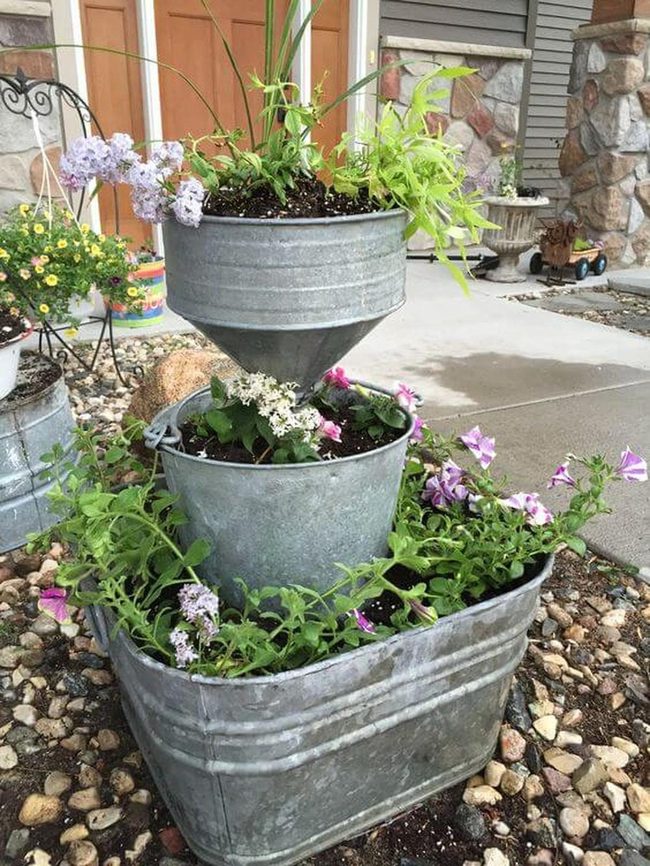 Tiered Metal Planter Tower
