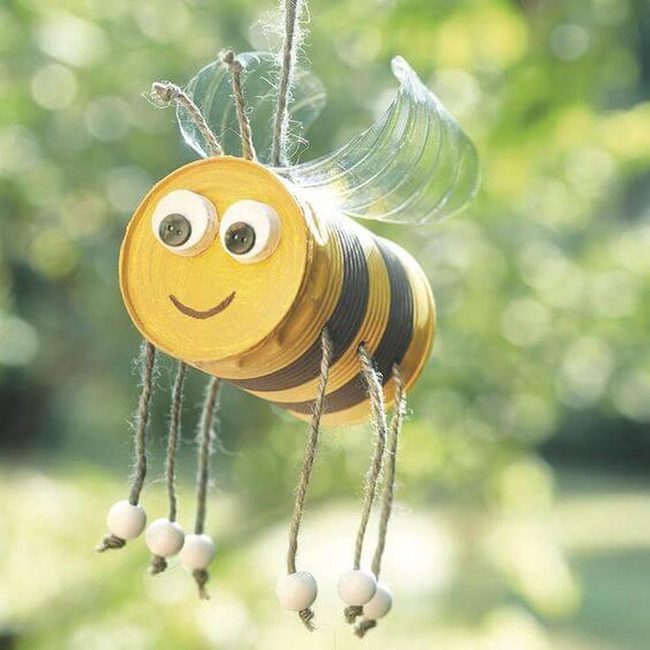 Yellow Striped Tin Can Bee