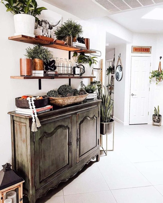 Wood Sideboards With Floating Shelves