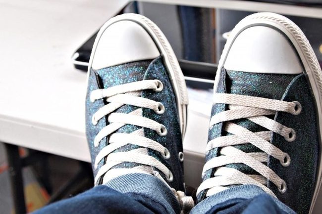 Blue Green Metallic Sneakers