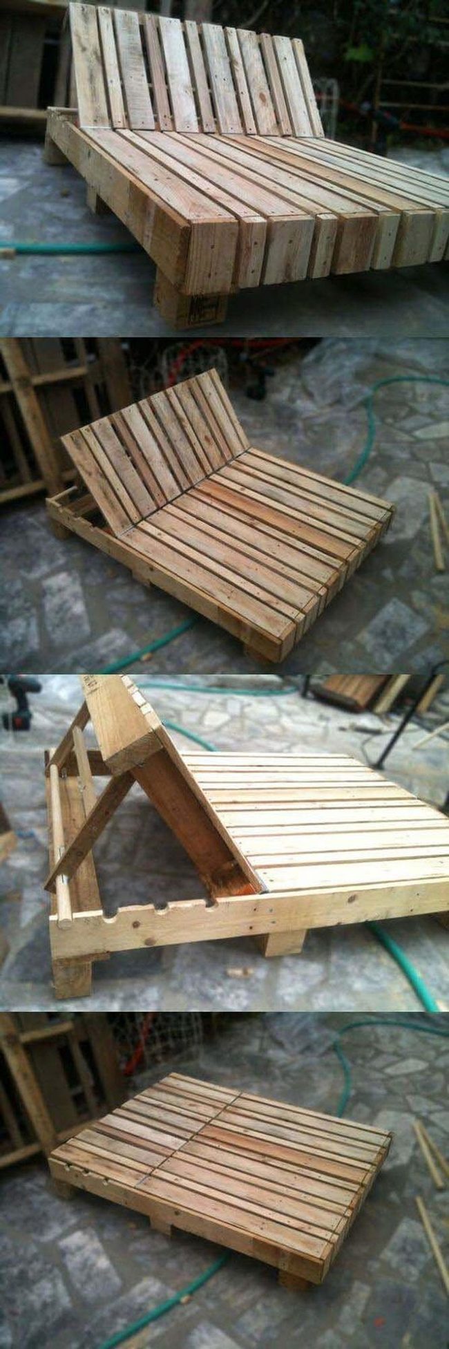 Wooden Pallet Outdoor Lounger