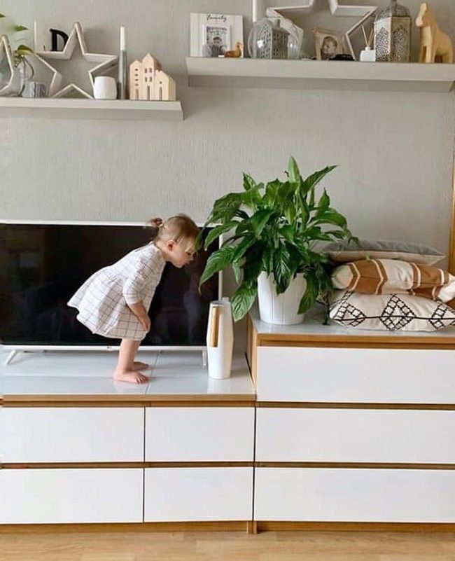 White Lumber Two-Tone Media Console