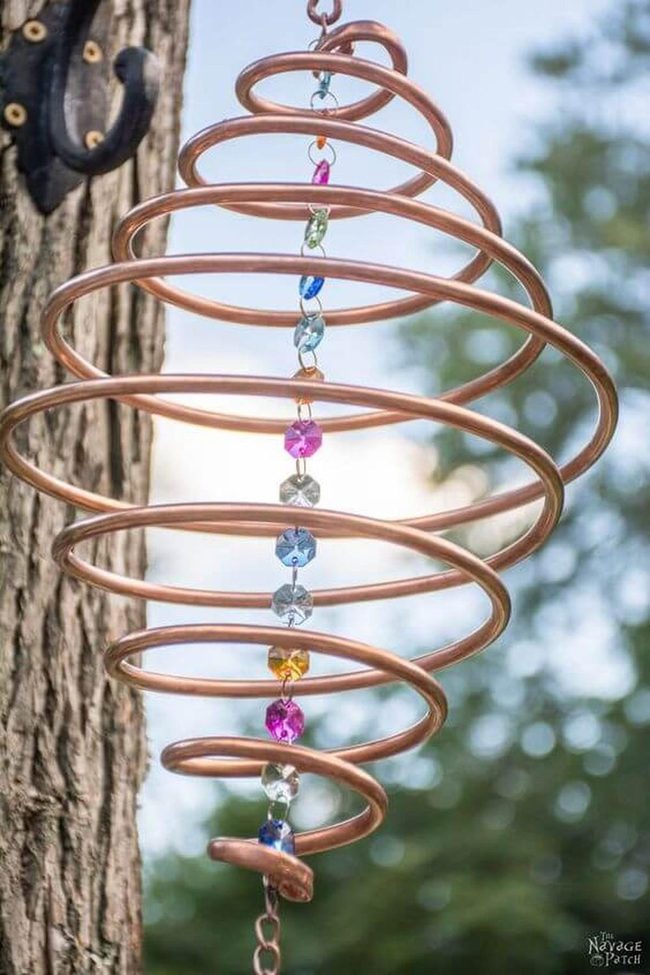 Copper Spirals And Beaded Chimes
