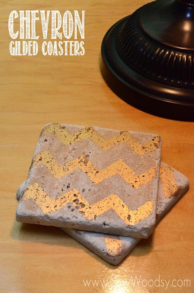 Chevron Stone Tile Coasters