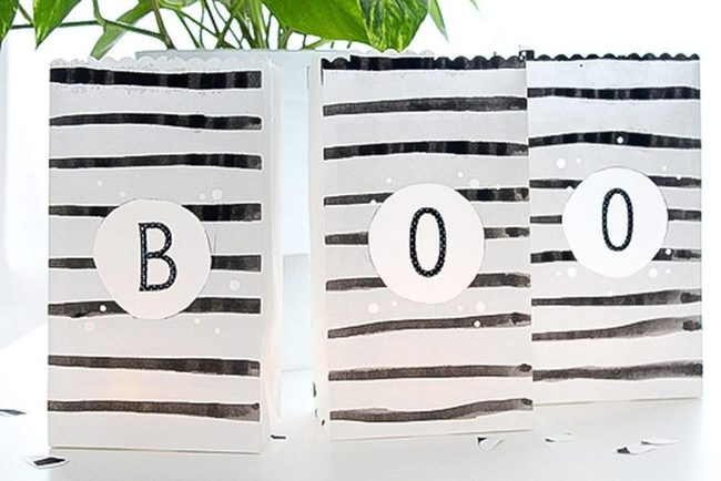 Black Striped Boo Statement