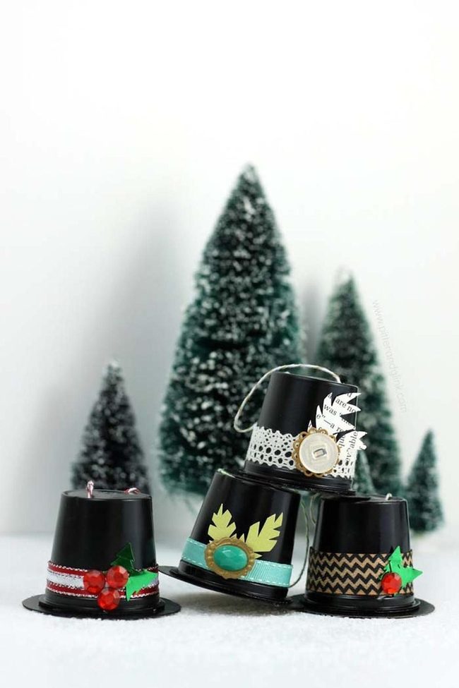 Colorful Ribbon K-Cup Snowmen