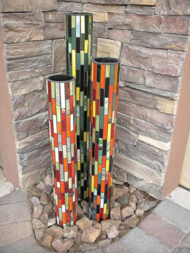 Mosaic Tile Garden Pipes
