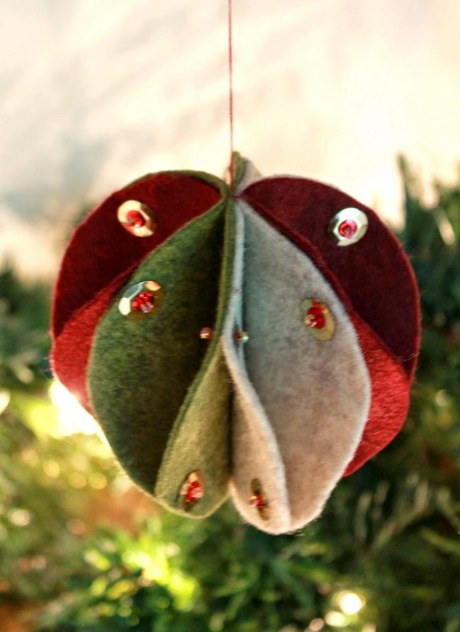 Sequin-Covered Felt Ornament Sparkles Bright