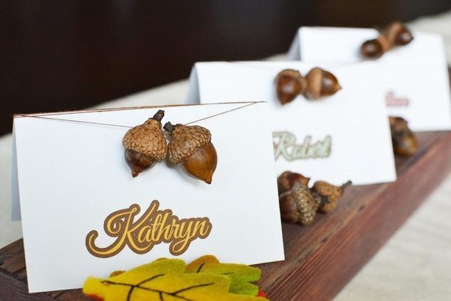 Handwritten Acorns On White