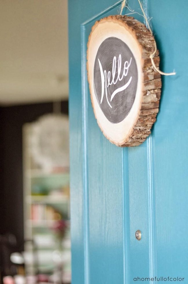 Raw Wood Slice Chalkboard