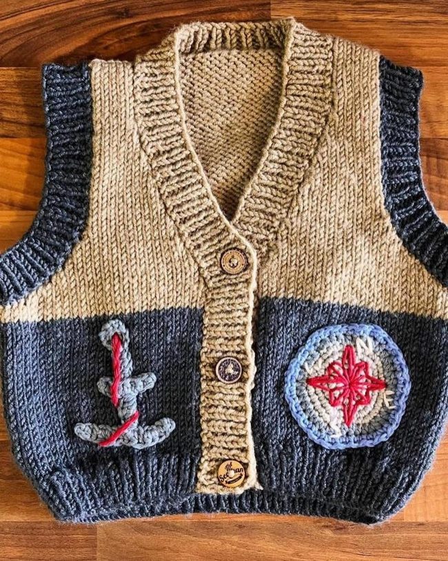 Anchor Patch Red Rope Vest
