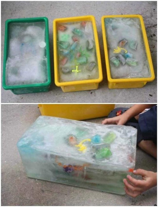 Hidden Toys In Frozen Blocks